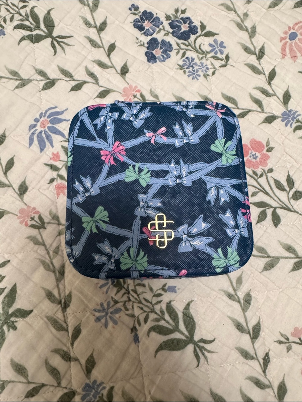 Simply Southern Navy Floral Travel Jewelry Case